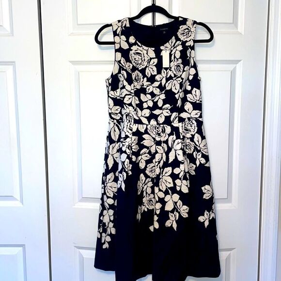 Talbots black and white floral dress size 4 - Picture 2 of 9